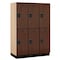 Salsbury Industries 2 Tier Designer Locker, 54"Wx76"Hx21"D, 6 Door, Mahogany 18-22361MAH - alternate 1